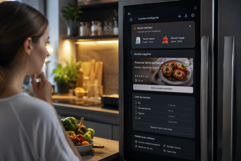 Un frigo connecté capable de détecter les aliments qui arrivent à expiration et de vous proposer une recette.